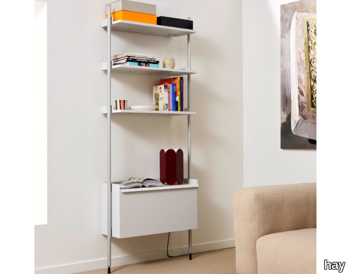 PIER SYSTEM 131 - Wall-mounted Anodized aluminium bookcase _ Hay