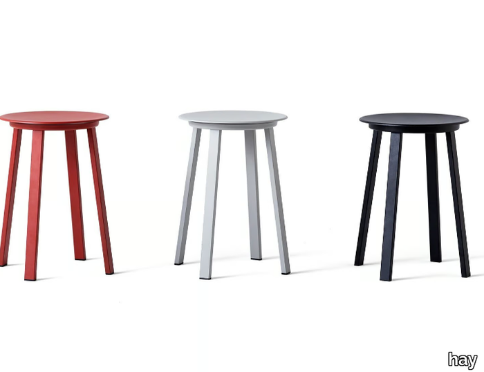 REVOLVER - Steel stool _ Hay