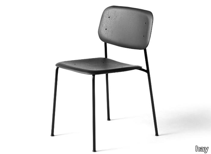 SOFT EDGE 45 - Stackable steel and wood chair _ Hay