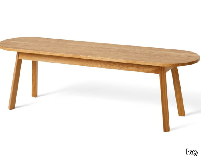 TRIANGLE LEG - Oak bench _ Hay