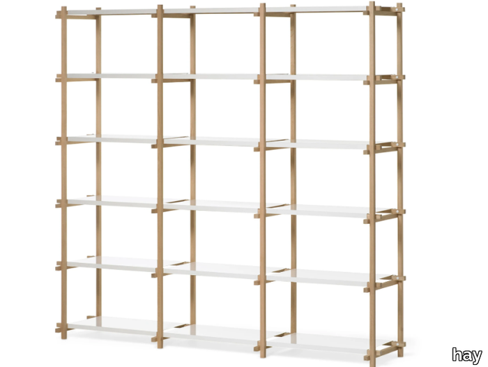 WOODY HIGH - WHITE - Open wooden bookcase _ Hay