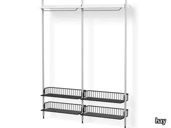 PIER SYSTEM 1012 - Sectional wall-mounted Anodized aluminium hallway unit _ Hay