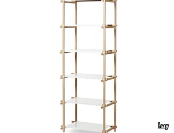 WOODY COLUMN HIGH - WHITE - Open wooden bookcase _ Hay