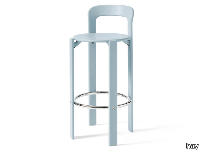 REY - High beech stool with footrest _ Hay