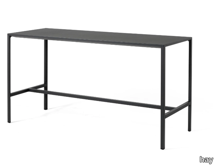 NEW ORDER - Rectangular aluminium high table with linoleum top _ Hay