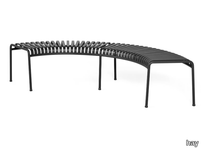 PALISSADE PARK - Sectional modular powder coated steel garden bench _ Hay