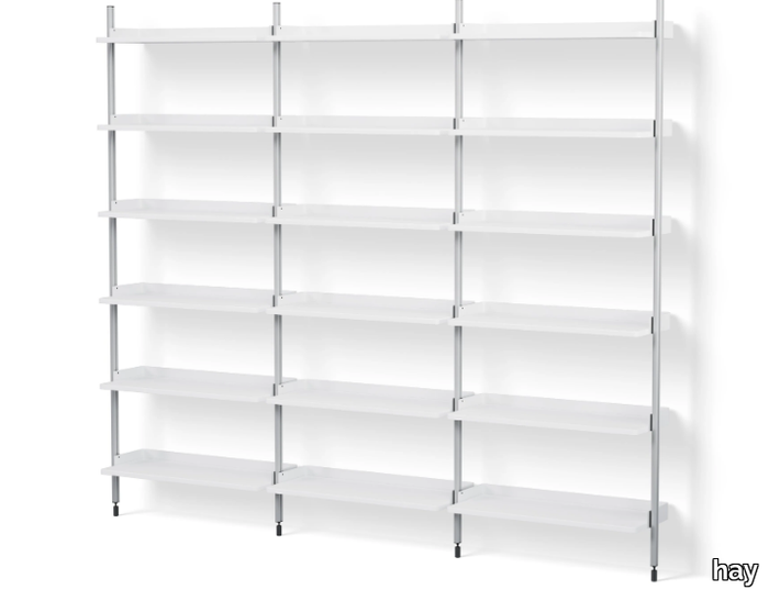 PIER SYSTEM 103 - Wall-mounted sectional Anodized aluminium bookcase _ Hay