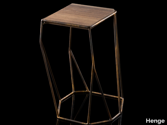 W - Square solid wood high side table _ Henge