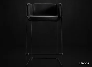 JILL - High leather stool with removable cover _ Henge