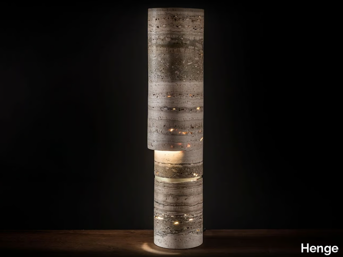 TEST-ONE - Rapolano travertine table lamp _ Henge