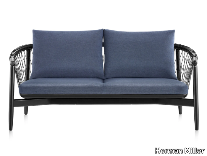 CROSSHATCH - 2 seater wooden and fabric sofa _ Herman Miller