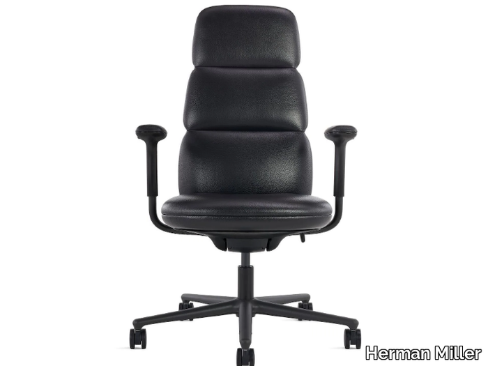 ASARI - Leather executive chair with armrests _ Herman Miller