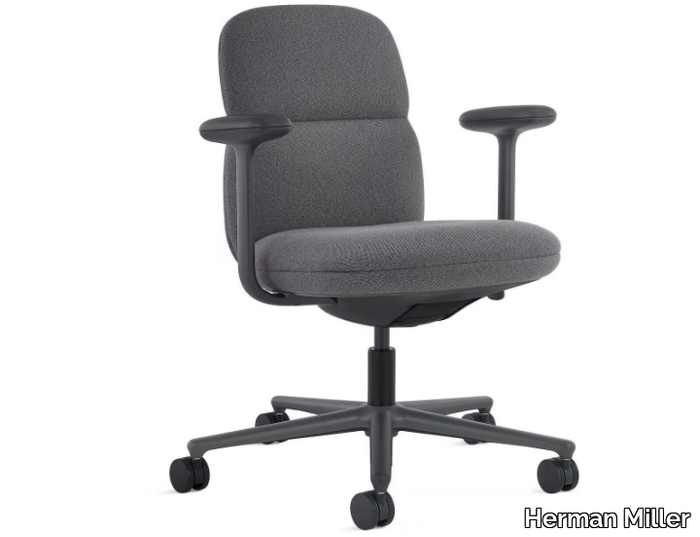 ASARI - Swivel fabric office chair with armrests _ Herman Miller