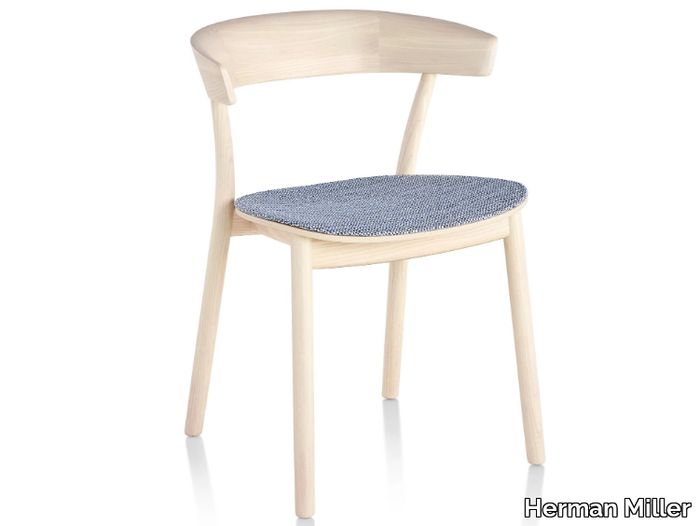 LEEWAY - Wooden chair with integrated cushion and metal or wood base _ Herman Miller