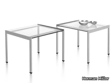 H FRAME - Square glass coffee table _ Herman Miller