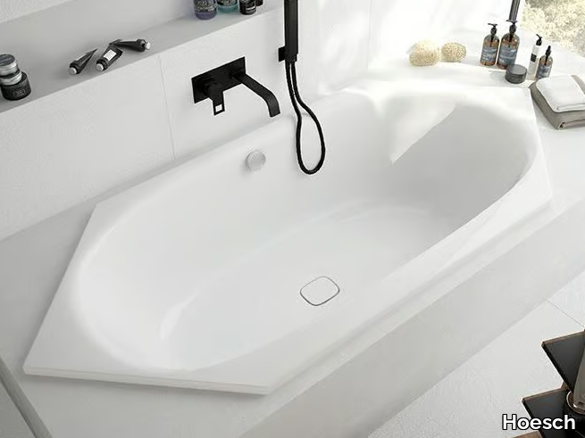 ISENSI - Built-in hexagonal acrylic bathtub _ Hoesch