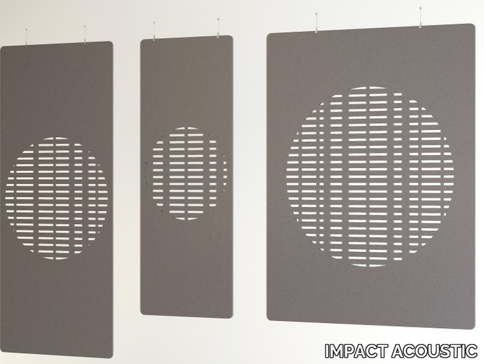 ILLUM - Sound absorbing hanging recycled plastic office screen _ IMPACT ACOUSTIC®