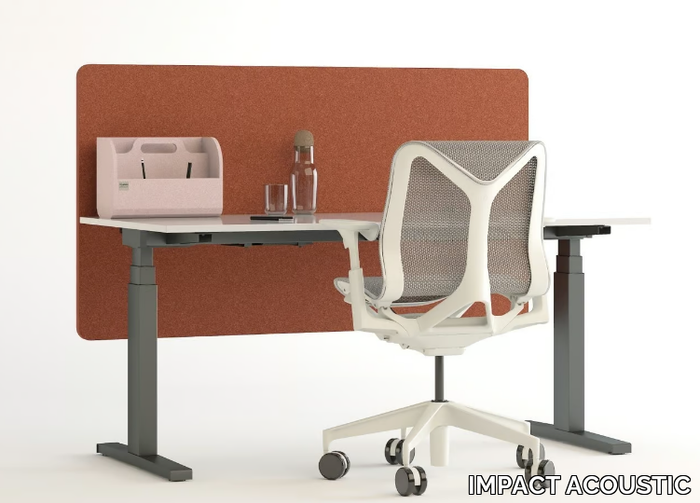 INFRA - Sound absorbing recycled plastic desktop partition _ IMPACT ACOUSTIC®