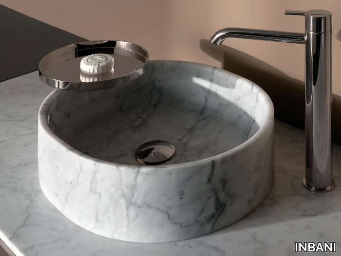 GIRO - Countertop round marble washbasin _ INBANI