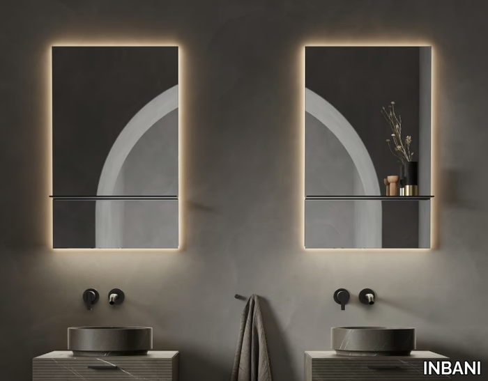 GRATE - Wall-mounted bathroom mirror with integrated lighting _ INBANI