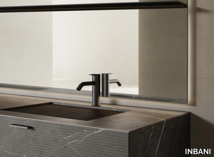 GT50 - Rectangular washbasin with integrated countertop _ INBANI