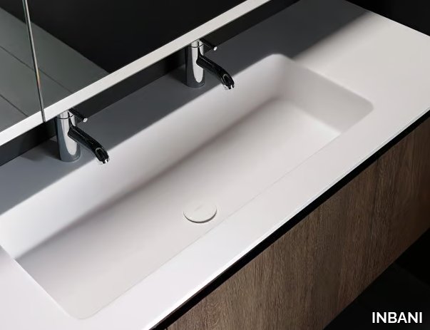 H8 - Rectangular Solid Surface washbasin _ INBANI