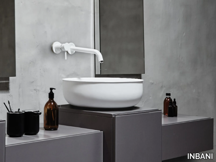 PRIME - Countertop round Solid Surface washbasin _ INBANI