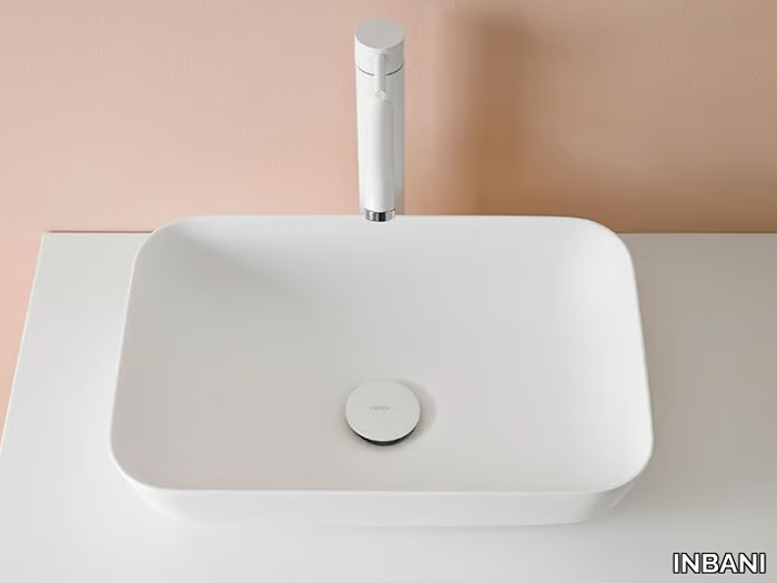 QUADRO - Countertop rectangular Corian® washbasin _ INBANI