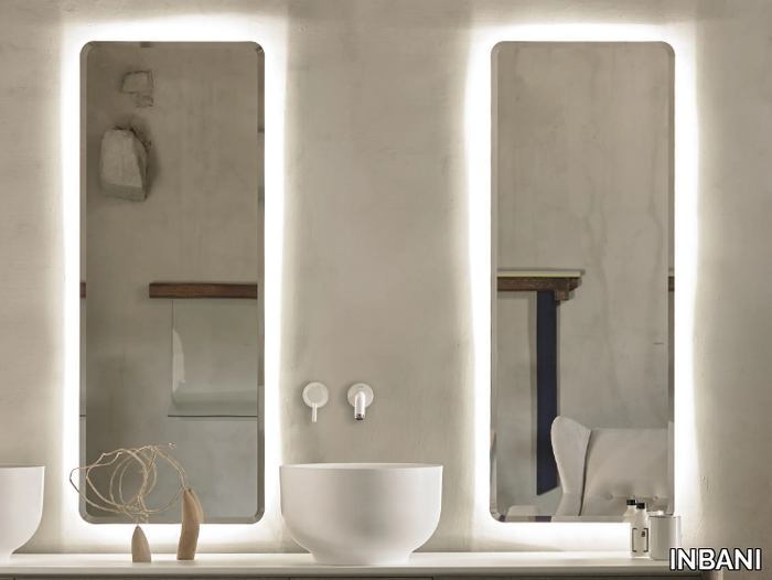 ORIGIN - Rectangular bathroom mirror with integrated lighting _ INBANI