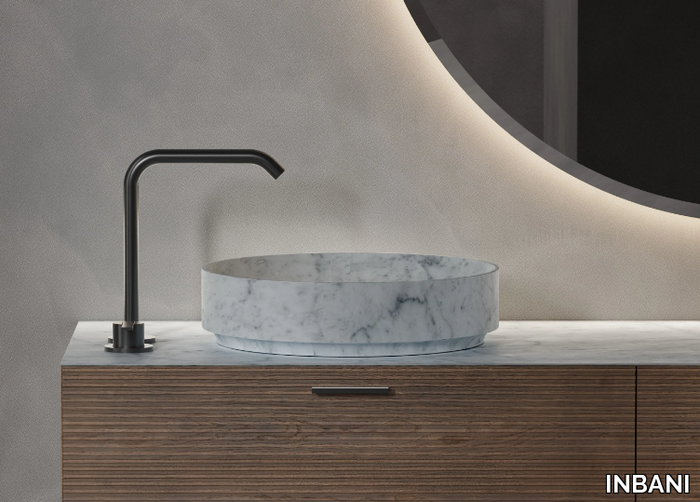 ARC - Countertop round marble washbasin _ INBANI