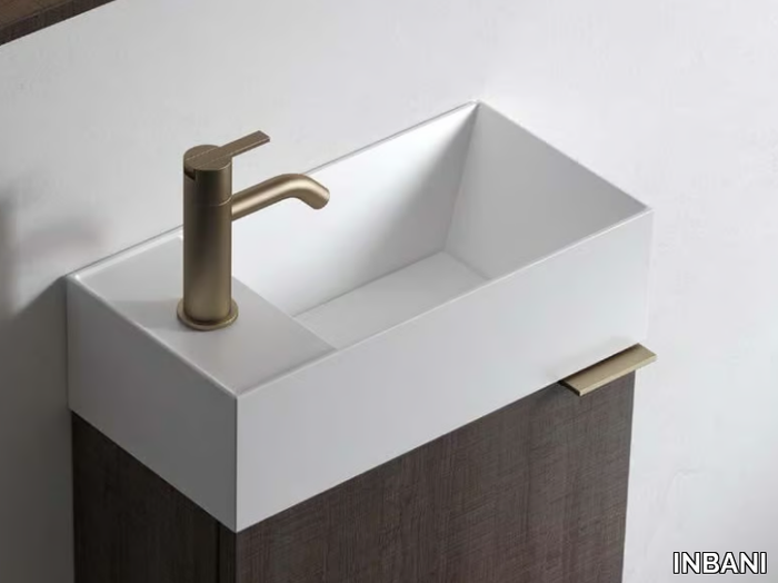 FACETT - Countertop rectangular Solid Surface handrinse basin _ INBANI