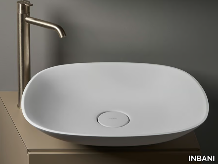 FORMA - Countertop rectangular Solid Surface washbasin _ INBANI