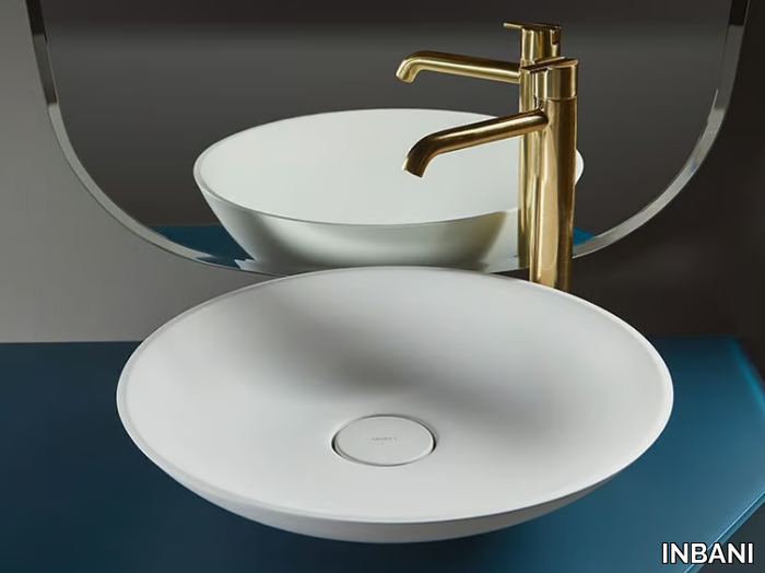 FORMA - Countertop round Solid Surface washbasin _ INBANI