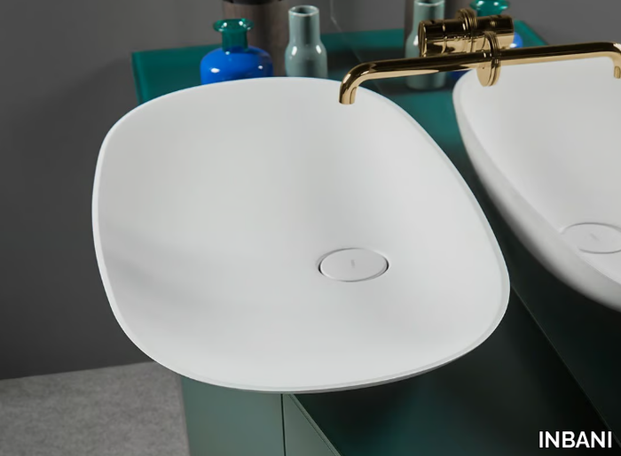 FORMA - Countertop oval single Solid Surface washbasin _ INBANI