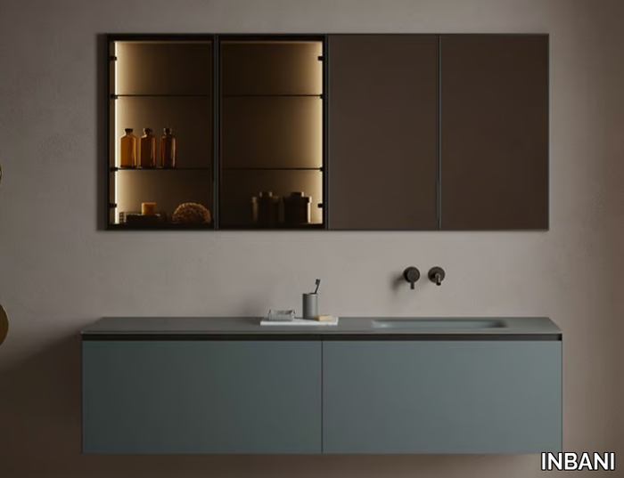 STRATO - Built-in Anodized aluminium and glass bathroom cabinet _ INBANI