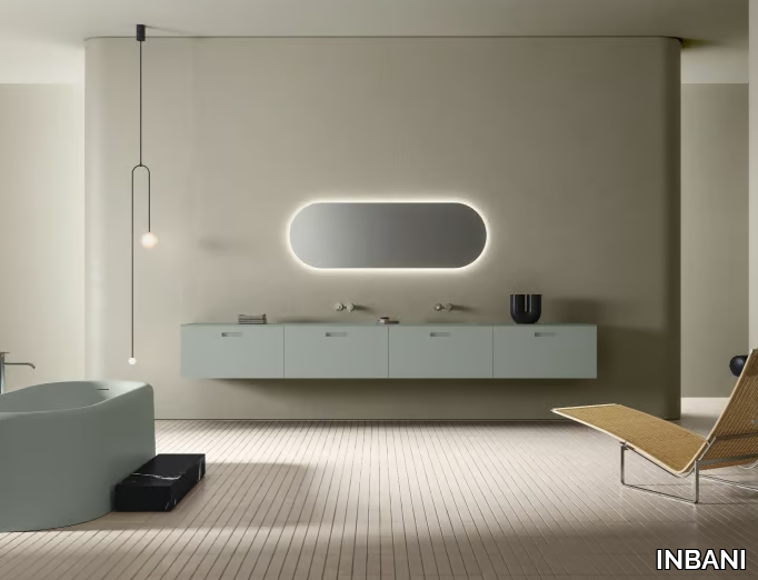 EASE - Wall-mounted vanity unit with drawers _ INBANI