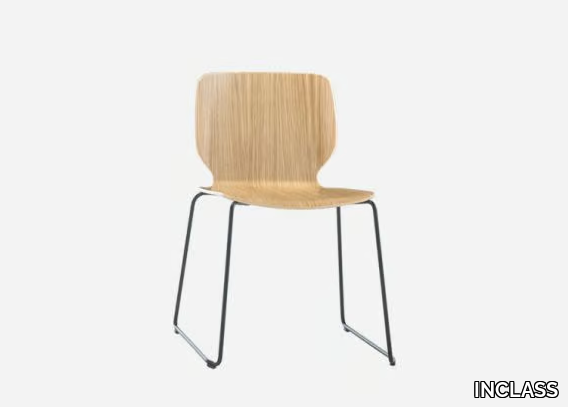 NIM - Stackable sled base wood veneer chair _ INCLASS