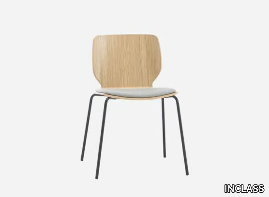 NIM - Stackable wood veneer chair with integrated cushion _ INCLASS