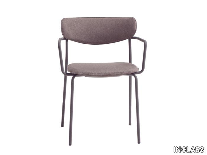 LEA - Upholstered stackable fabric chair with armrests _ INCLASS