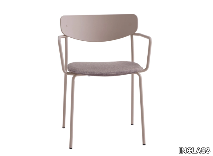 LEA - Stackable polypropylene chair with armrests and integrated cushion _ INCLASS