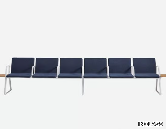 LIN TAPIZ - Freestanding fabric beam seating with armrests _ INCLASS