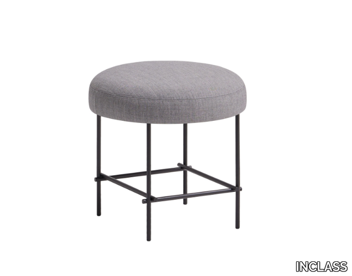 NUC - Upholstered round fabric and metal pouf _ INCLASS