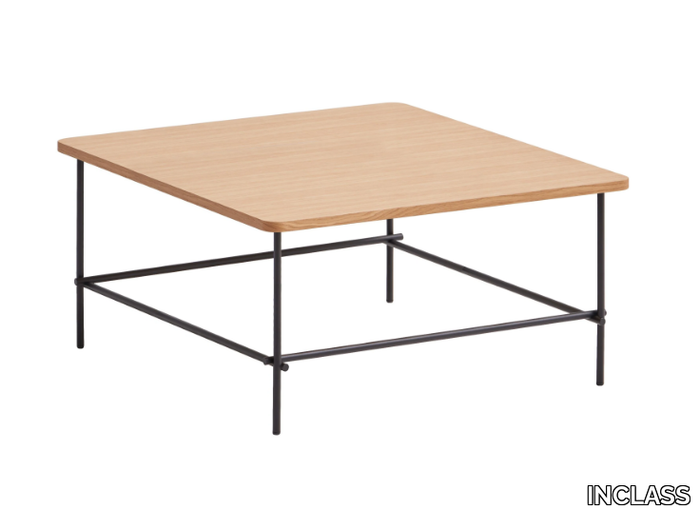 NUC - Square low metal coffee table with wooden top _ INCLASS