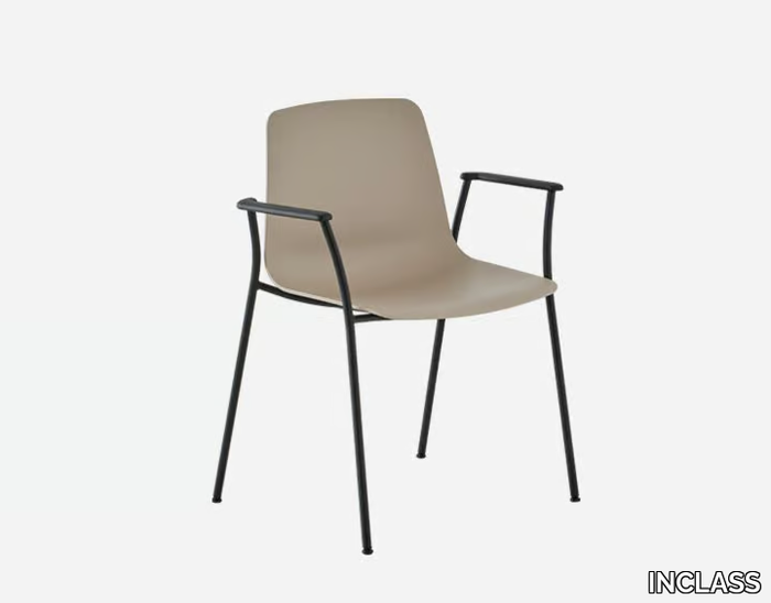 VARYA XL - Stackable polypropylene chair with armrests _ INCLASS