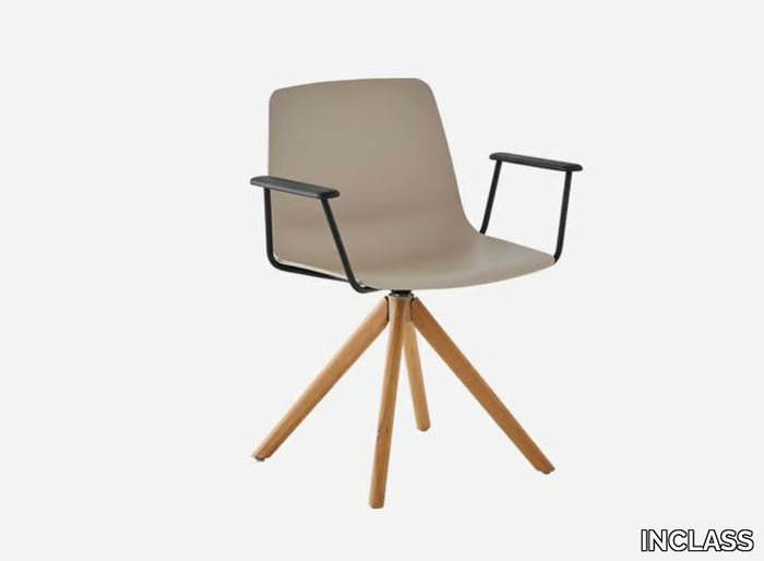 VARYA XL - Trestle-based swivel polypropylene office chair with armrests _ INCLASS