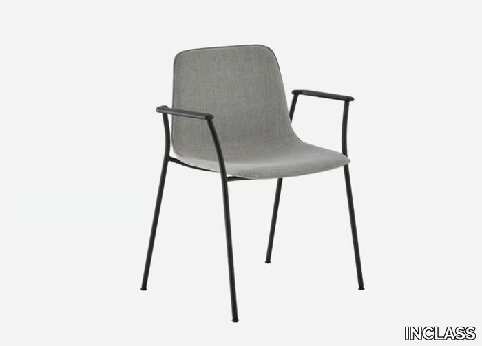 VARYA XL - Stackable fabric chair with armrests _ INCLASS