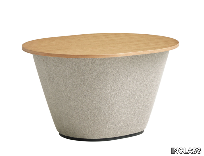 WABAO - Fabric coffee table with wooden top _ INCLASS