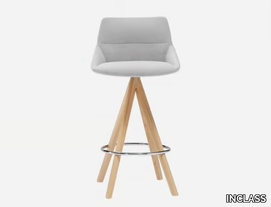 DUNAS XS - Swivel trestle-based fabric stool _ INCLASS