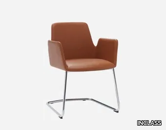 ALTEA - Cantilever leather chair with armrests _ INCLASS