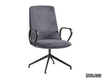 KORI - Swivel trestle-based fabric office chair with armrests _ INCLASS